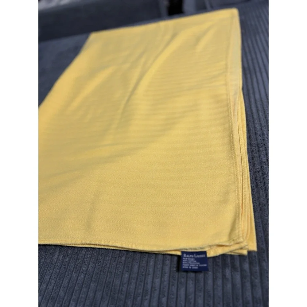 Ralph Lauren Table Cloth Yellow Stripes 57x 78.5 Dinnerware Cotton